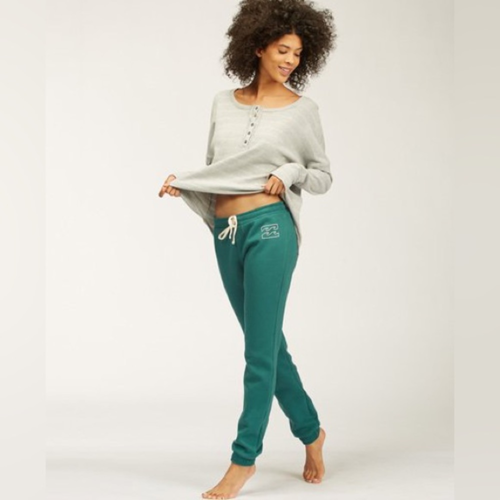 Billabong Teal Track Joggers with White Drawstring